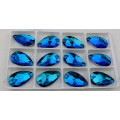 Costurar em 13X18mm Dz-3065 Gota Azul Costurar em Pedra De Cristal Flatback Cristal Strass